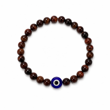 Load image into Gallery viewer, Men's Tigers Eye Evil Eye Bracelet
