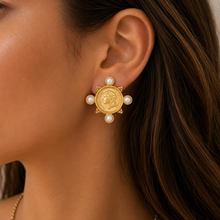 Load image into Gallery viewer, The Athena Coin Studs
