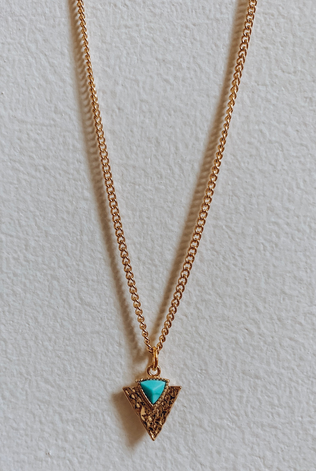 Gold and Turquoise Arrowhead Necklace