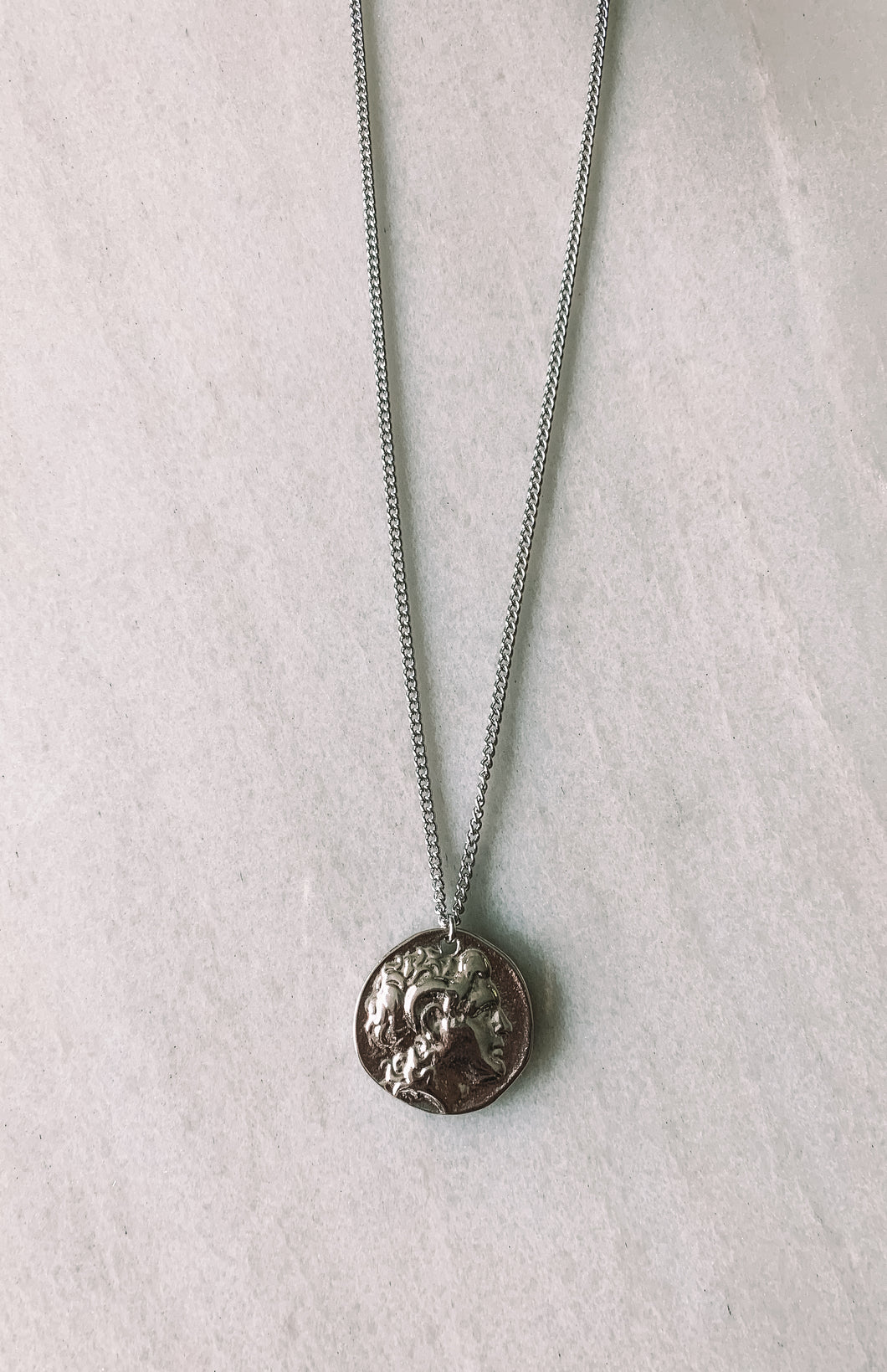 Silver Greek Coin Necklace